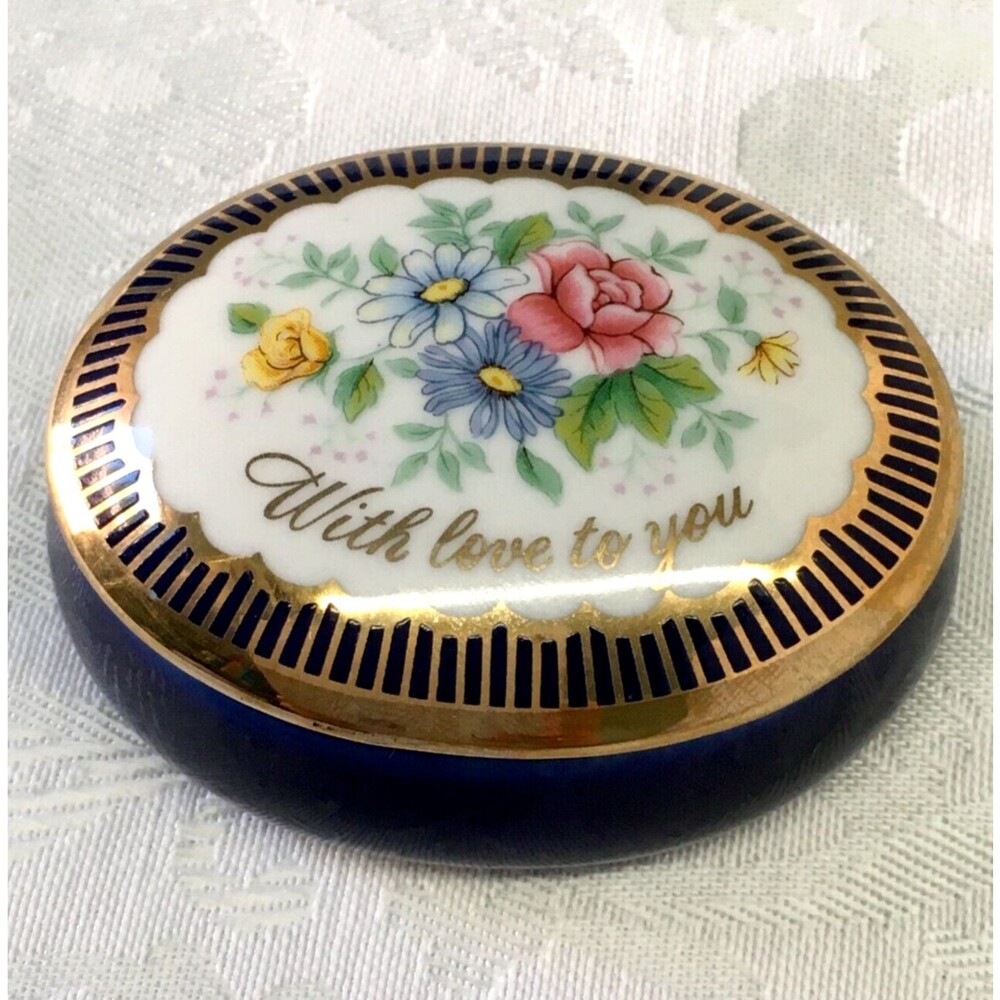 Vintage Avon Box Mother's Day Gift Ceramic Trinket Box Jewelry Dresser Decor